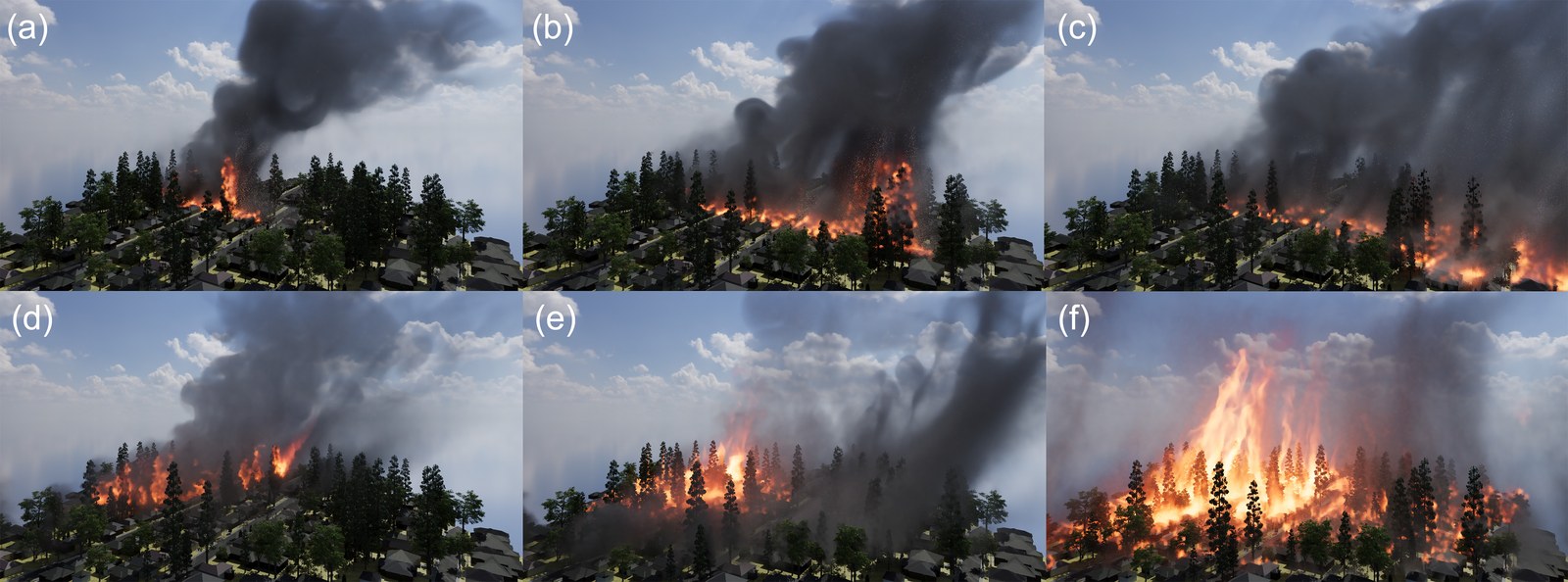Effect of wind and biomass on urban wildfire progression